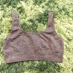 Grey ribbed sports bra